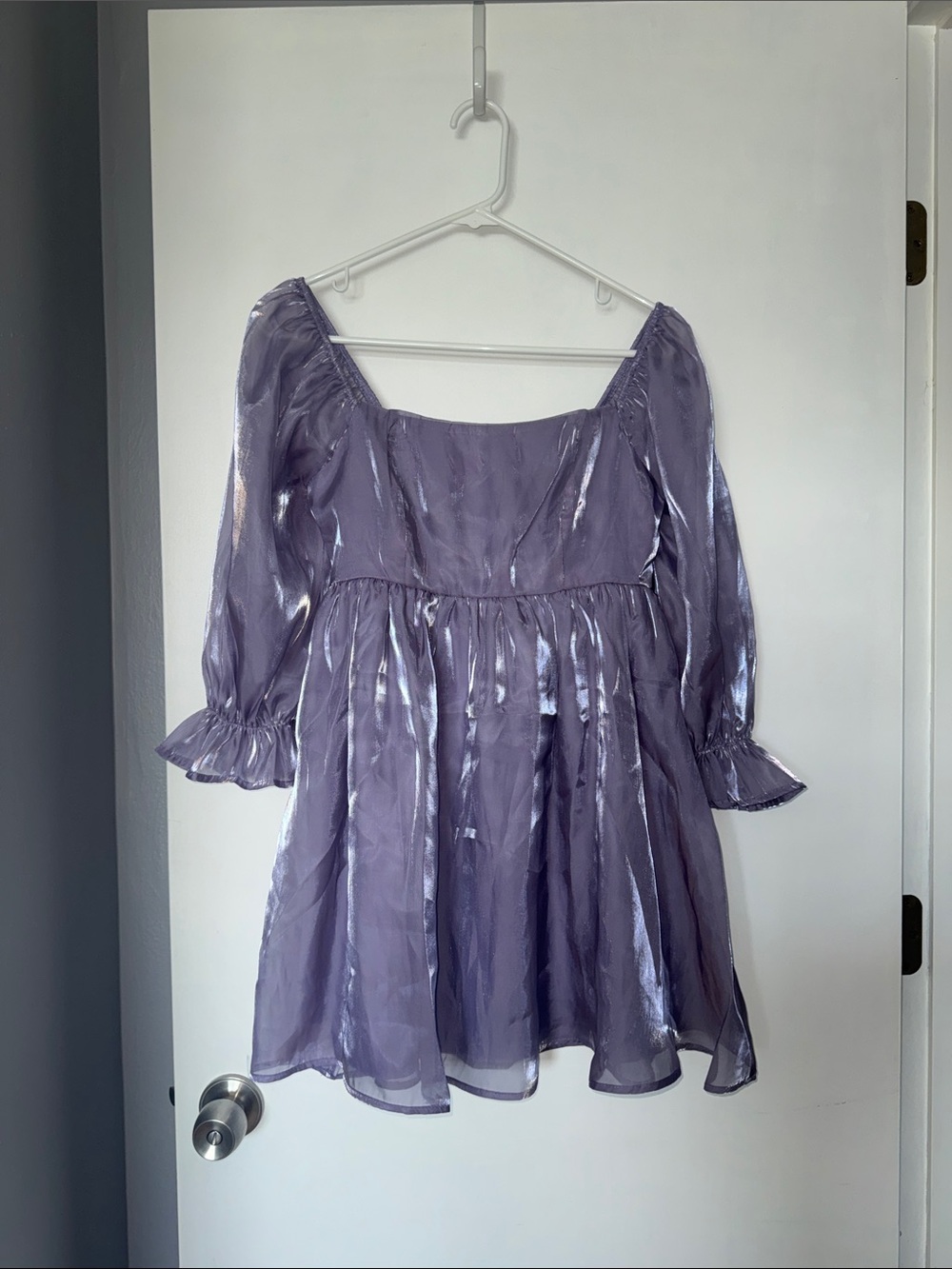 Thirty Thirty Square Neck Babydoll Dress Purple Medium